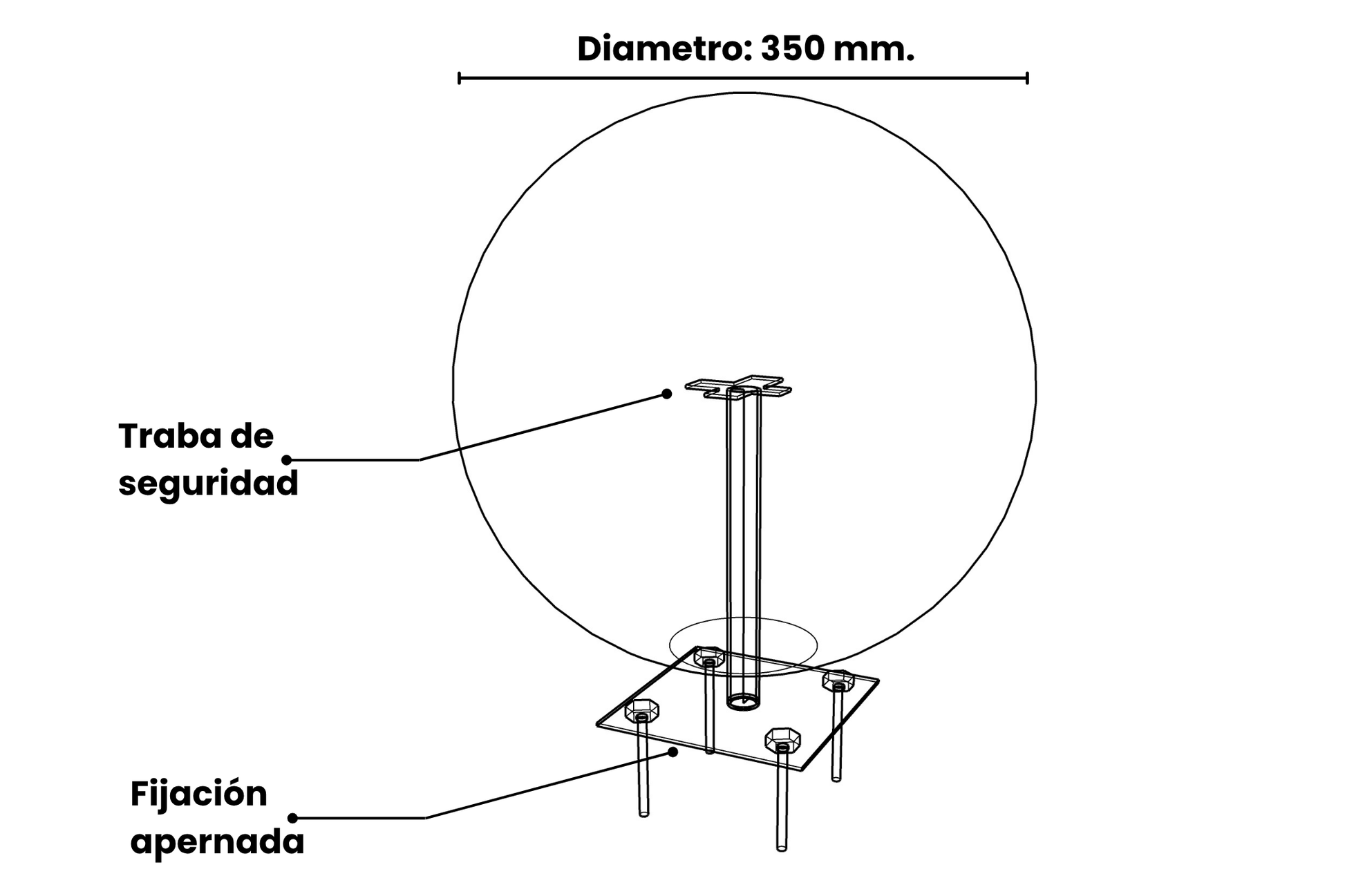 esfera de caucho 350 apenada