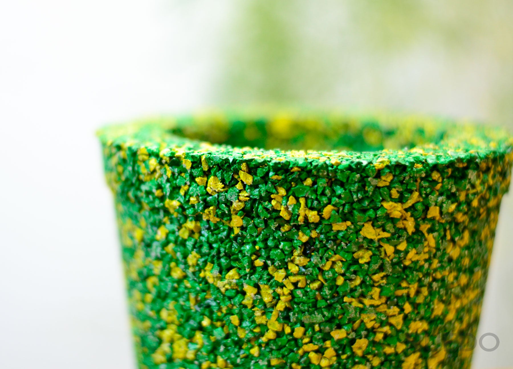 Macetero de Caucho Verde-Amarillo