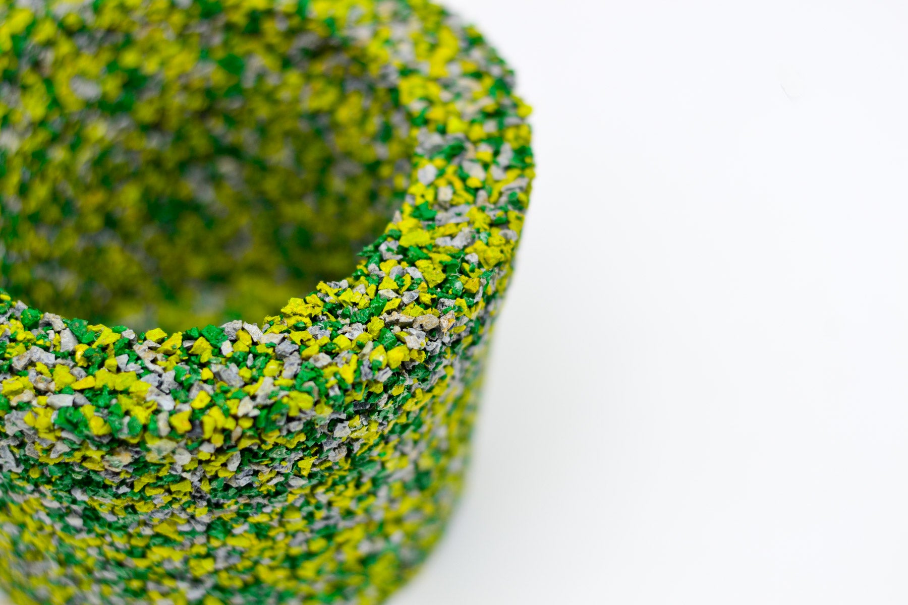 Macetero de Caucho Verde-Amarillo-Gris