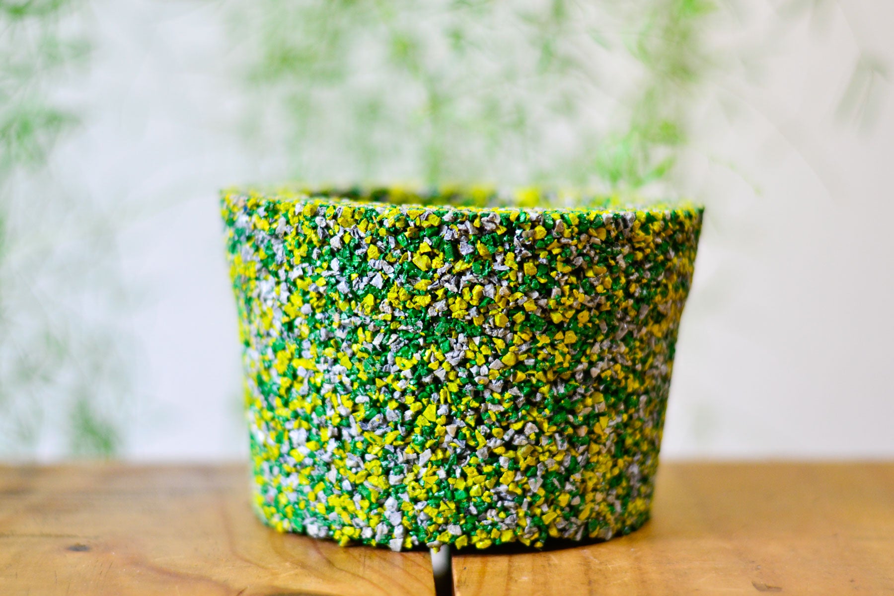 Macetero de Caucho Verde-Amarillo-Gris